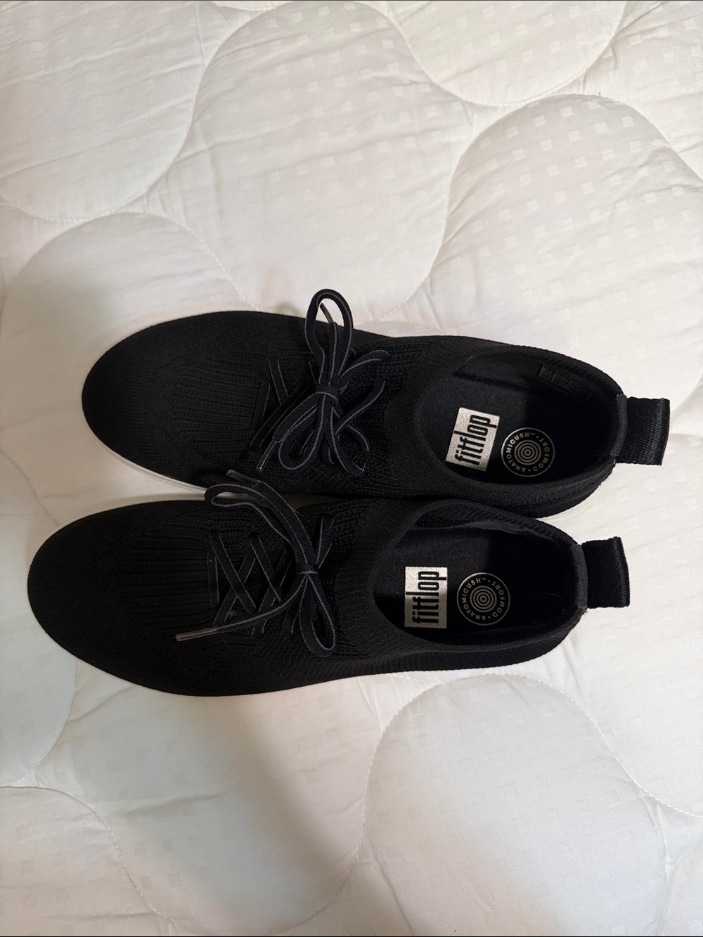 Fitflop Black Knit Lace-Up Slip-Ons